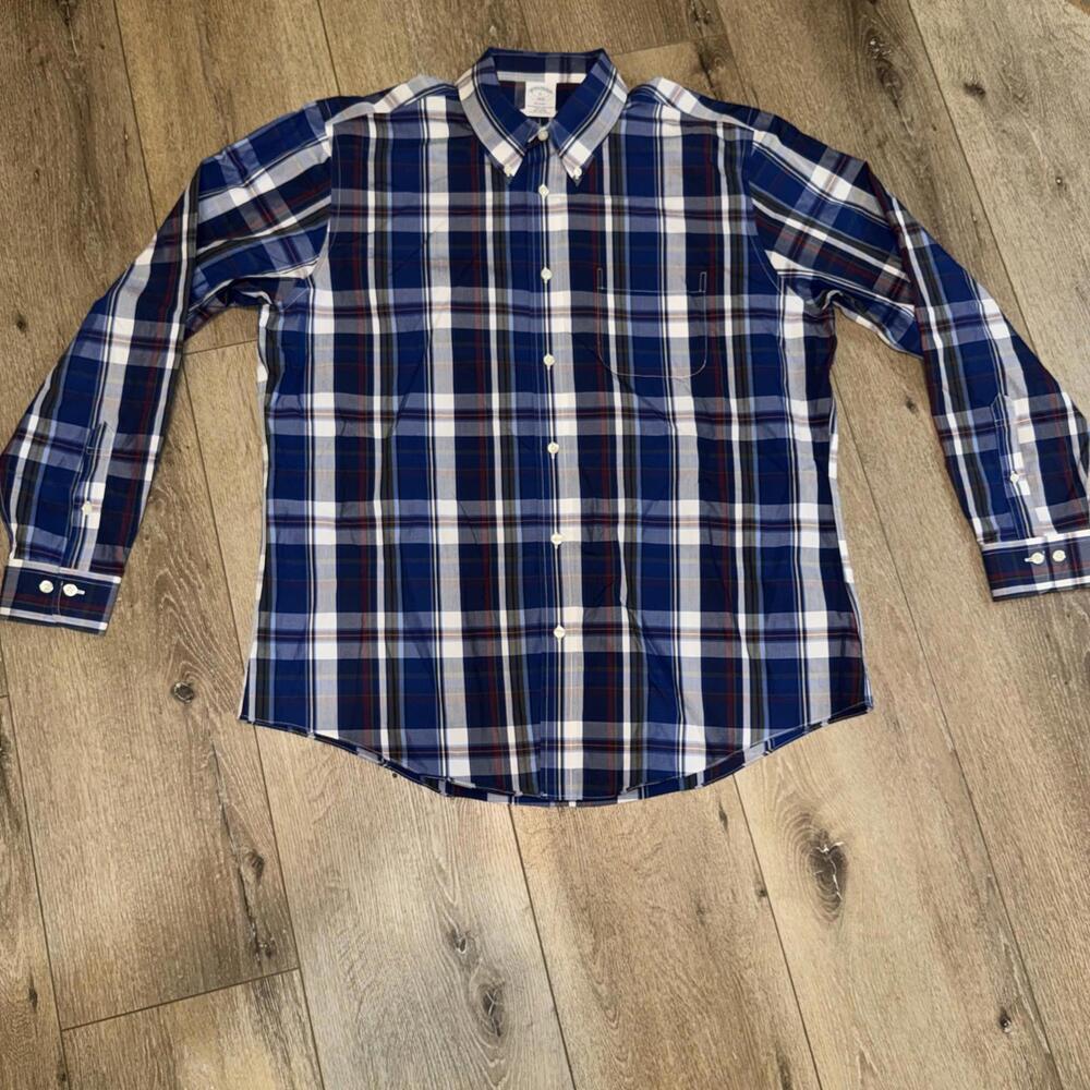 Men’s Brooks Brothers Button Up Dress Shirt Size Xl Regent Plaid